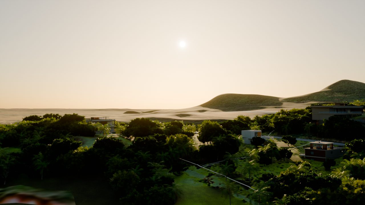 El proyecto al atardecer