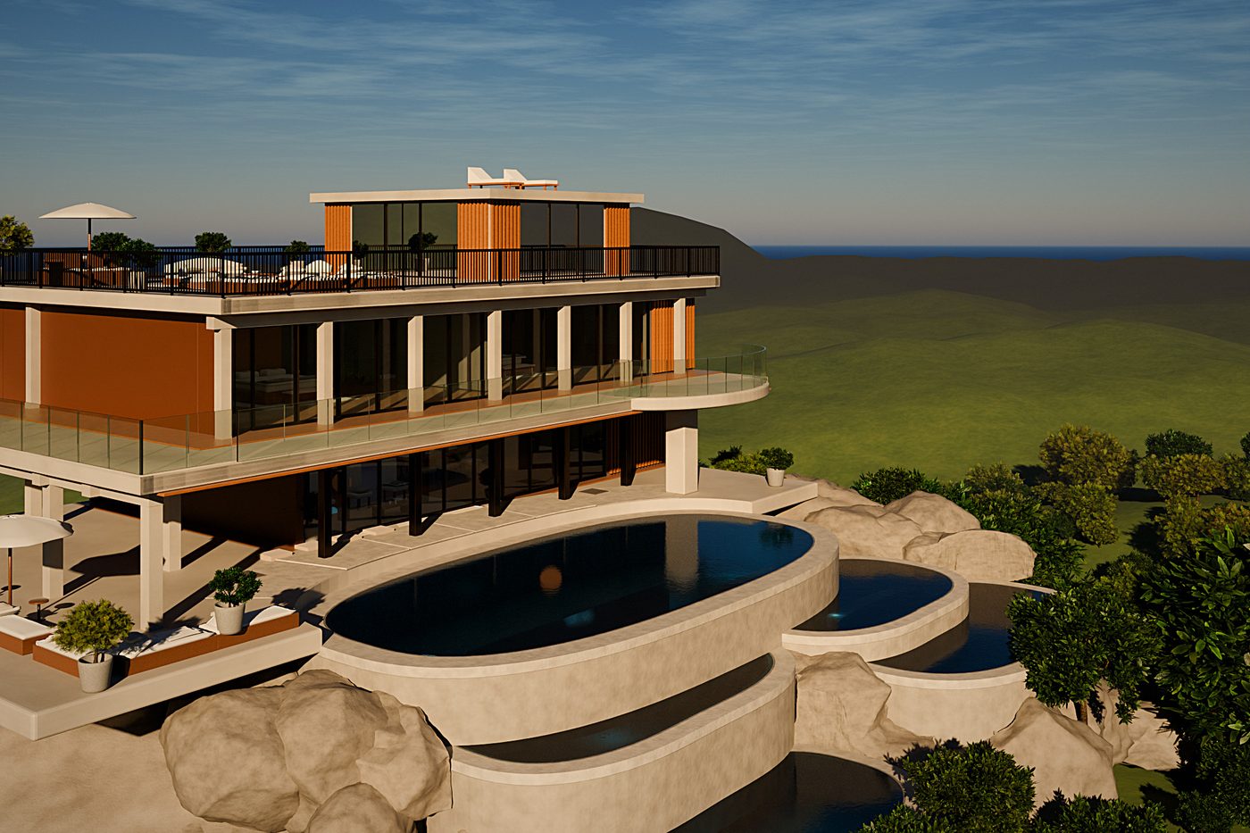Visualización 3D de una casa de autor