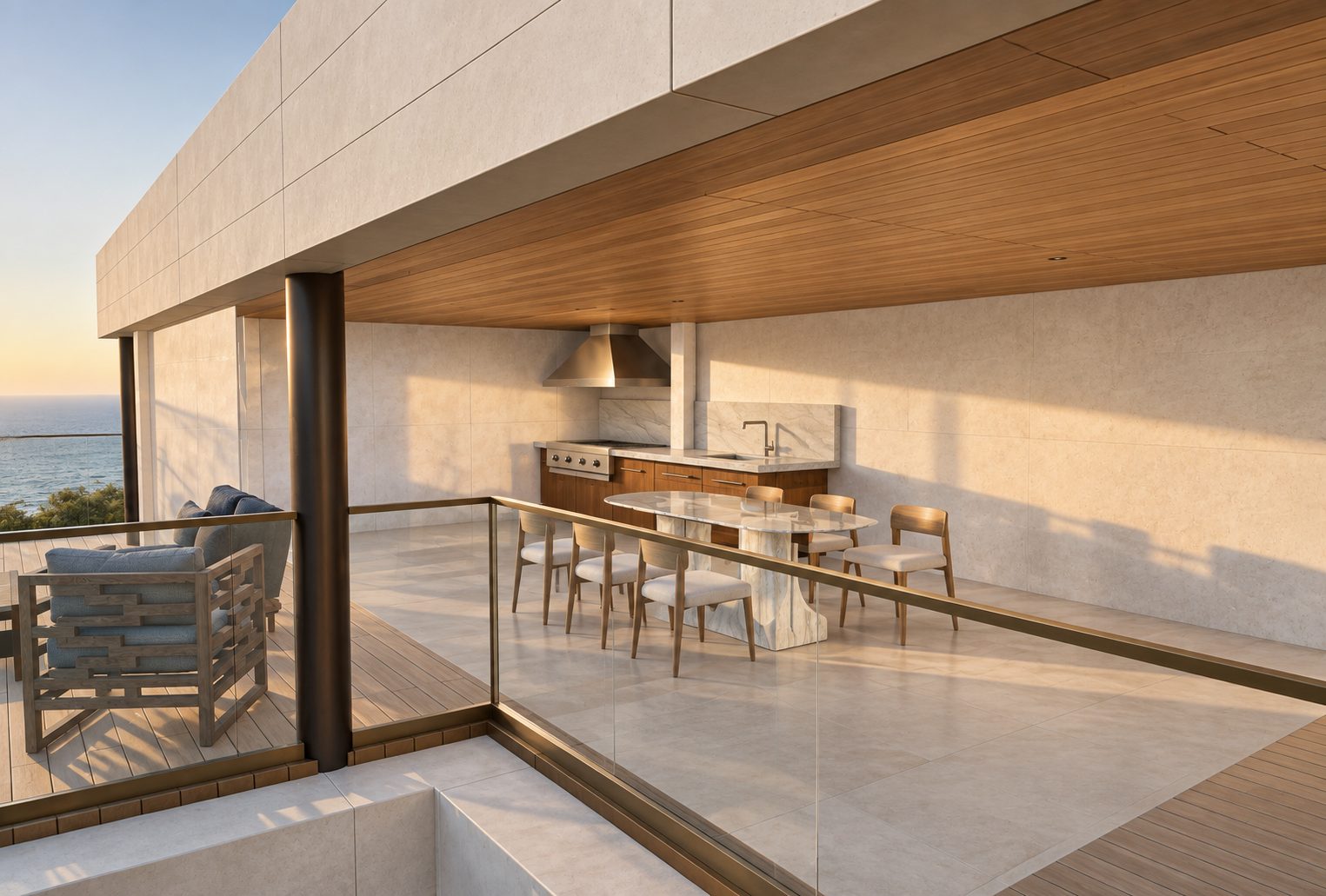Terraza con parrilla